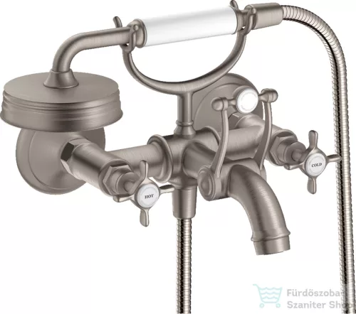 Hansgrohe AXOR MONTREUX kádtöltő csaptelep zuhanyszettel,rozsdamentes acél hatású 16540800