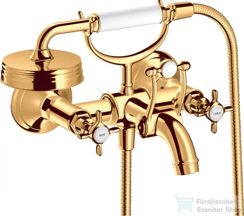Hansgrohe AXOR MONTREUX kádtöltő csaptelep zuhanyszettel,polírozott arany hatású 16540990
