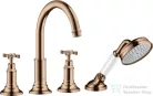 Hansgrohe AXOR MONTREUX 4 üléses épített peremre szerelhető kádtöltő csaptelep,polírozott vörös arany hatású 16544300