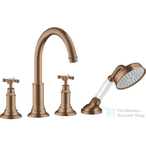 Hansgrohe AXOR MONTREUX 4 üléses épített peremre szerelhető kádtöltő csaptelep,szálcsiszolt vörös arany hatású 16544310