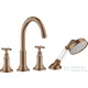 Hansgrohe AXOR MONTREUX 4 üléses épített peremre szerelhető kádtöltő csaptelep,szálcsiszolt vörös arany hatású 16544310