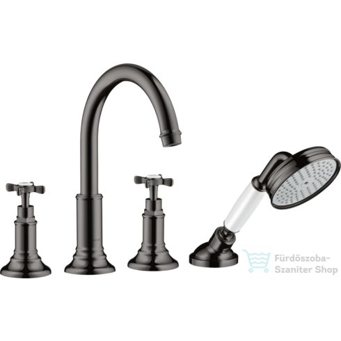 Hansgrohe AXOR MONTREUX 4 üléses épített peremre szerelhető kádtöltő csaptelep,polírozott fekete króm 16544330