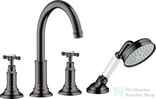 Hansgrohe AXOR MONTREUX 4 üléses épített peremre szerelhető kádtöltő csaptelep,polírozott fekete króm 16544330