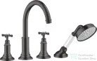 Hansgrohe AXOR MONTREUX 4 üléses épített peremre szerelhető kádcsaptelep,szálcsiszolt fekete króm 16544340