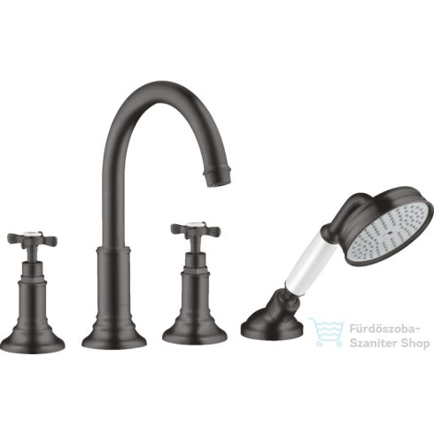 Hansgrohe AXOR MONTREUX 4 üléses épített peremre szerelhető kádcsaptelep,szálcsiszolt fekete króm 16544340