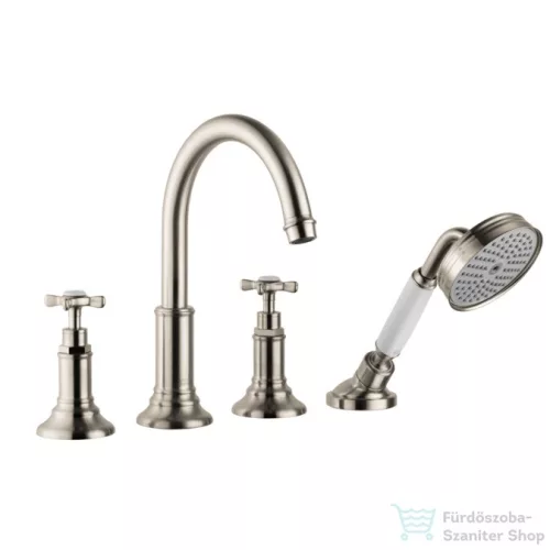 Hansgrohe AXOR MONTREUX 4-lyukú, épített peremre szerelhető kádcsaptelep, szálcsiszolt nikkel 16544820