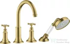 Hansgrohe AXOR MONTREUX 4 üléses épített peremre szerelhető kádtöltő csaptelep,szálcsiszolt sárgaréz hatású 16544950