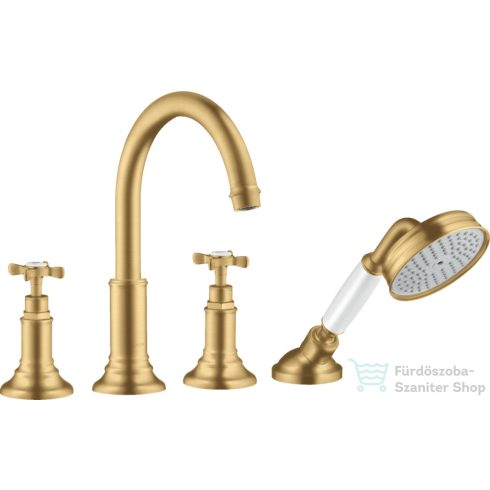 Hansgrohe AXOR MONTREUX 4 üléses peremre szerelhető kádtöltő csaptelep,szálcsiszolt arany hatású 16546250