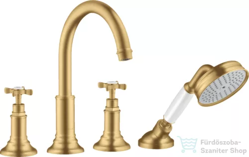 Hansgrohe AXOR MONTREUX 4 üléses peremre szerelhető kádtöltő csaptelep,szálcsiszolt arany hatású 16546250
