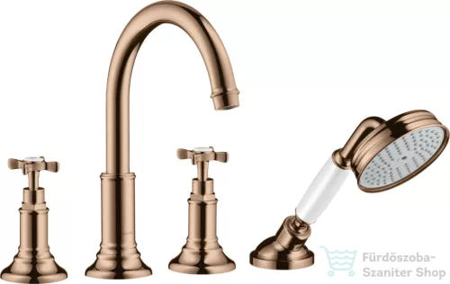 Hansgrohe AXOR MONTREUX 4 üléses peremre szerelhető kádtöltő csaptelep,polírozott vörös arany hatású 16546300