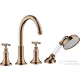 Hansgrohe AXOR MONTREUX 4 üléses peremre szerelhető kádtöltő csaptelep,polírozott vörös arany hatású 16546300