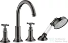 Hansgrohe AXOR MONTREUX 4 üléses peremre szerelhető kádtöltő csaptelep,polírozott fekete króm 16546330