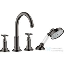   Hansgrohe AXOR MONTREUX 4 üléses peremre szerelhető kádtöltő csaptelep,polírozott fekete króm 16546330