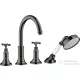 Hansgrohe AXOR MONTREUX 4 üléses peremre szerelhető kádtöltő csaptelep,polírozott fekete króm 16546330