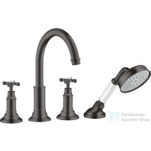  Hansgrohe AXOR MONTREUX 4 üléses peremre szerelhető kádtöltő csaptelep,szálcsiszolt fekete króm 16546340