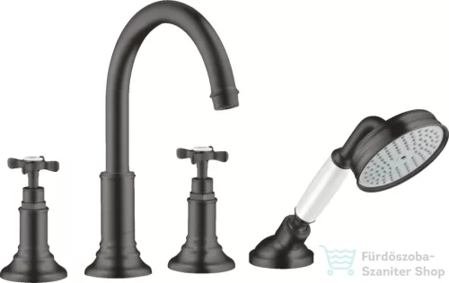 Hansgrohe AXOR MONTREUX 4 üléses peremre szerelhető kádtöltő csaptelep,szálcsiszolt fekete króm 16546340