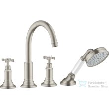   Hansgrohe AXOR MONTREUX 4 üléses peremre szerelhető kádtöltő csaptelep,rozsdamentes acél hatású 16546800
