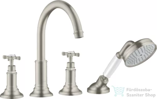 Hansgrohe AXOR MONTREUX 4 üléses peremre szerelhető kádtöltő csaptelep,rozsdamentes acél hatású 16546800