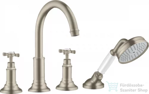 Hansgrohe AXOR MONTREUX 4-lyukú, peremre szerelhető kádcsaptelep, szálcsiszolt nikkel 16546820