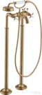 Hansgrohe AXOR MONTREUX szabadon álló kádtöltő csaptelep zuhanyszettel,szálcsiszolt bronz 16547140