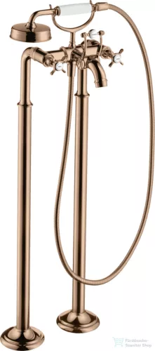 Hansgrohe AXOR MONTREUX szabadon álló kádtöltő csaptelep zuhanyszettel,polírozott vörös arany hatású 16547300