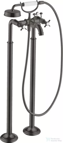 Hansgrohe AXOR MONTREUX szabadon álló kádtöltő csaptelep zuhanyszettel,szálcsiszolt fekete króm 16547340