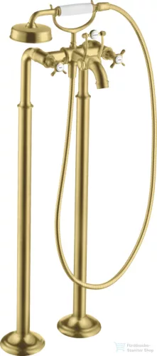 Hansgrohe AXOR MONTREUX szabadon álló kádtöltő csaptelep zuhanyszettel,szálcsiszolt sárgaréz hatású 16547950