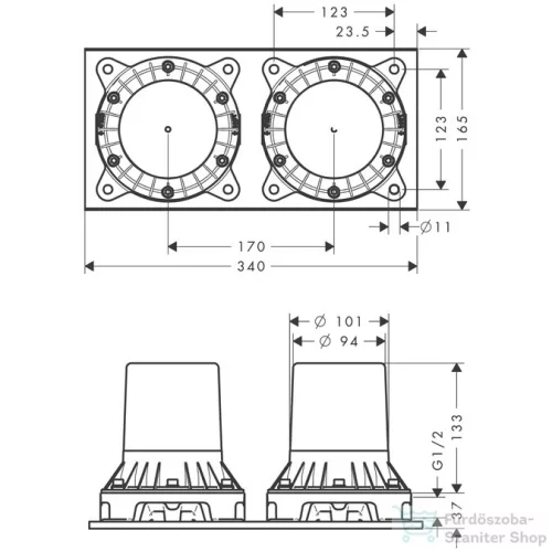 Hansgrohe Alaptest kétkaros, szabadonálló kádcsaptelephez DN15 16549180