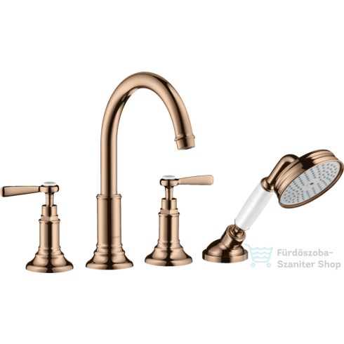 Hansgrohe AXOR MONTREUX 4 üléses peremre szerelhető kádtöltő csaptelep,polírozott vörös arany hatású 16550300