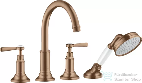 Hansgrohe AXOR MONTREUX 4 üléses peremre szerelhető kádtöltő csaptelep,szálcsiszolt vörös arany hatású 16550310