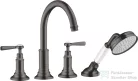 Hansgrohe AXOR MONTREUX 4 ülésesperemre szerelhető kádtöltő csaptelep,szálcsiszolt fekete króm 16550340