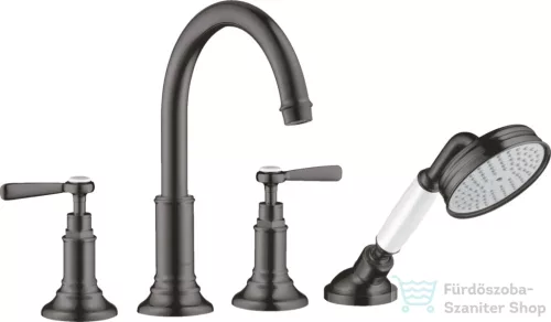 Hansgrohe AXOR MONTREUX 4 ülésesperemre szerelhető kádtöltő csaptelep,szálcsiszolt fekete króm 16550340