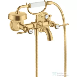   Hansgrohe AXOR MONTREUX kétkaros kádtöltő csaptelep zuhanyszettel,szálcsiszolt arany hatású 16551250