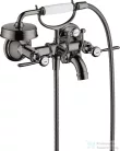 Hansgrohe AXOR MONTREUX kétkaros kádtöltő csaptelep zuhanyszettel,polírozott fekete króm 16551330