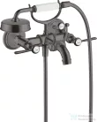 Hansgrohe AXOR MONTREUX kétkaros kádtöltő csaptelep zuhanyszettel,szálcsiszolt fekete króm 16551340