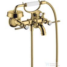   Hansgrohe AXOR MONTREUX kétkaros kádtöltő csaptelep zuhanyszettel,polírozott arany hatású 16551990