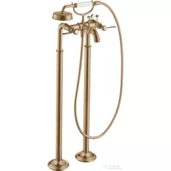   Hansgrohe AXOR MONTREUX szabadon álló kádtöltő csaptelep zuhanyszettel,szálcsiszolt bronz 16553140
