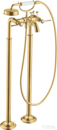 Hansgrohe AXOR MONTREUX szabadon álló kádtöltő csaptelep zuhanyszettel,szálcsiszolt arany hatású 16553250
