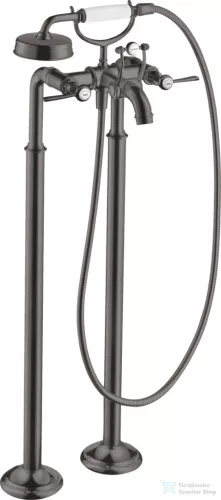 Hansgrohe AXOR MONTREUX szabadon álló kádtöltő csaptelep zuhanyszettel,szálcsiszolt fekete króm 16553340