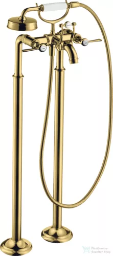 Hansgrohe AXOR MONTREUX szabadon álló kádtöltő csaptelep zuhanyszettel,polírozott arany hatású 16553990