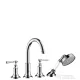 Hansgrohe AXOR MONTREUX 4-lyukú, burkolatra szerelhető kádcsaptelep, króm 16554000