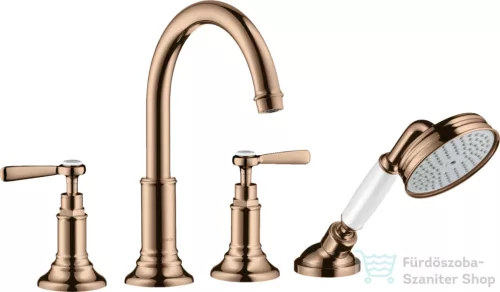 Hansgrohe AXOR MONTREUX 4 üléses burkolatra szerelhető kádtöltő csaptelep,polírozott vörös arany hatású 16554300