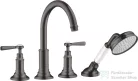 Hansgrohe AXOR MONTREUX 4 üléses burkolatra szerelhető kádtöltő csaptelep,szálcsiszolt fekete króm 16554340