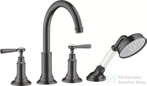Hansgrohe AXOR MONTREUX 4 üléses burkolatra szerelhető kádtöltő csaptelep,szálcsiszolt fekete króm 16554340