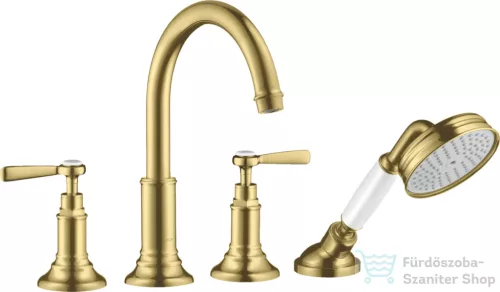 Hansgrohe AXOR MONTREUX 4 üléses burkolatra szerelhető kádtöltő csaptelep,szálcsiszolt sárgaréz hatású 16554950