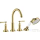 Hansgrohe AXOR MONTREUX 4 üléses burkolatra szerelhető kádtöltő csaptelep,szálcsiszolt sárgaréz hatású 16554950