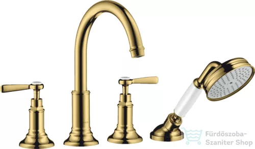 Hansgrohe AXOR MONTREUX 4 üléses burkolatra szerelhető kádtöltő csaptelep,polírozott arany hatású 16554990