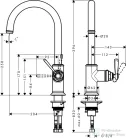 Hansgrohe Axor Montreux konyhai csaptelep, szálcsiszolt vörös arany hatású 16580310