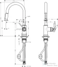 Hansgrohe Axor Montreux 2 funkciós mosogató csaptelep, szálcsiszolt arany hatású 16581250
