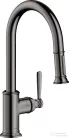 Hansgrohe Axor Montreux 2 funkciós mosogató csaptelep, polírozott fekete króm 16581330